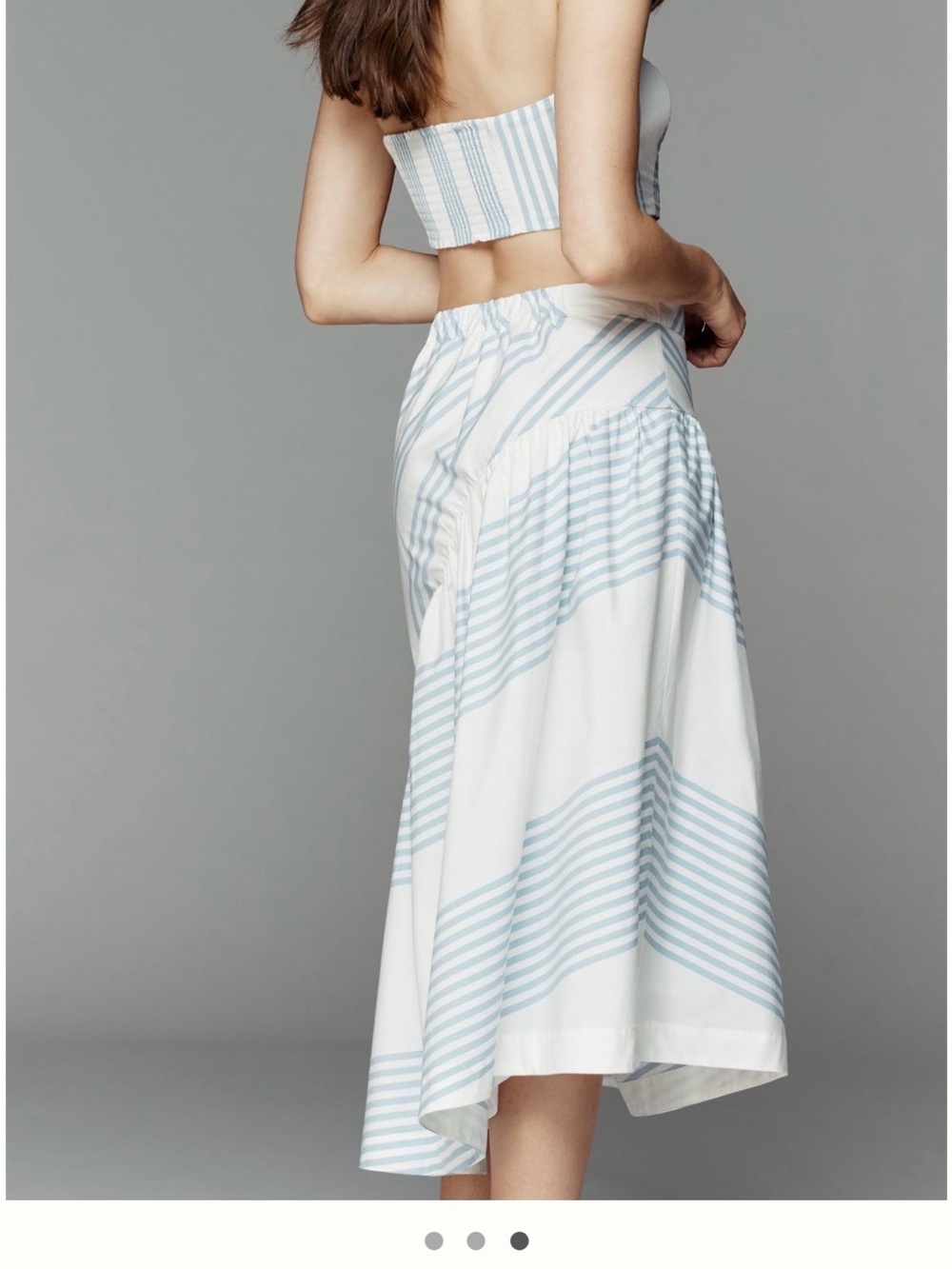 Maeve Striped Tube Top and Midi Skirt Matching Set